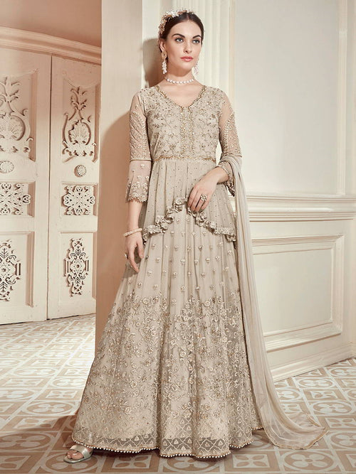 Buy Indian Beige Golden Embroidered 