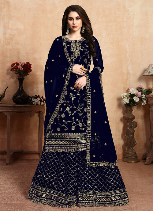 navy blue gharara