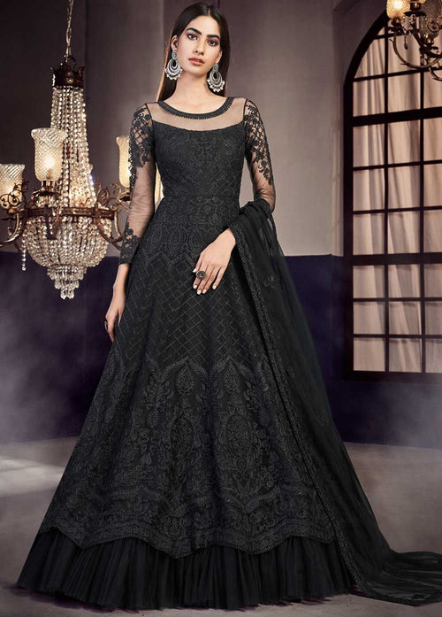 black designer anarkali