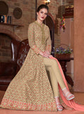 Golden Gleam Embroidered Slit Style Anarkali Suit