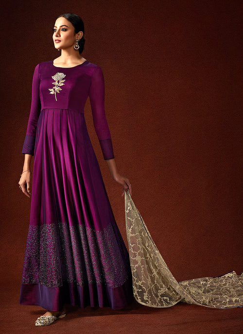 mauve anarkali