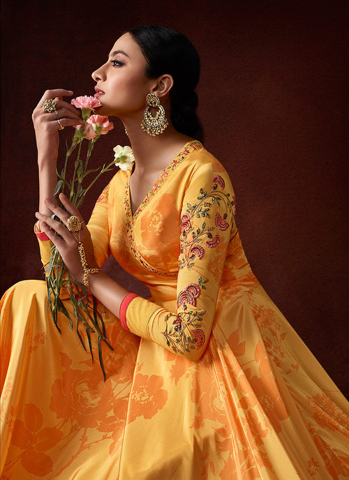 yellow gown suit