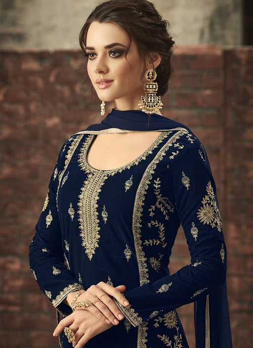 navy blue ethnic dress