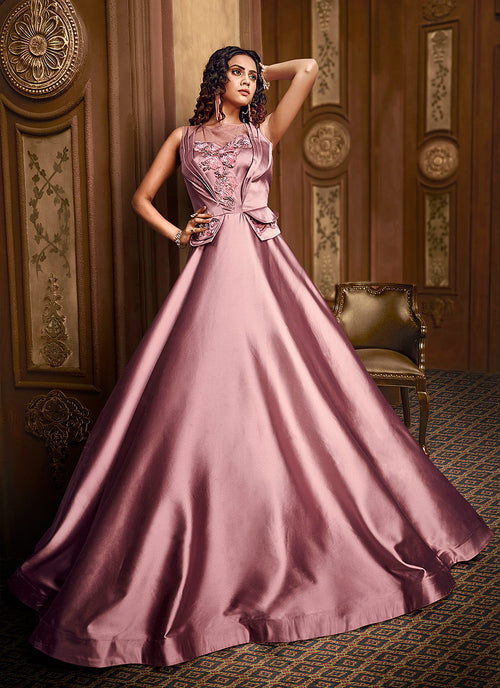 pink western gown