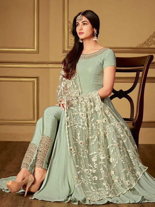 pant style anarkali suits