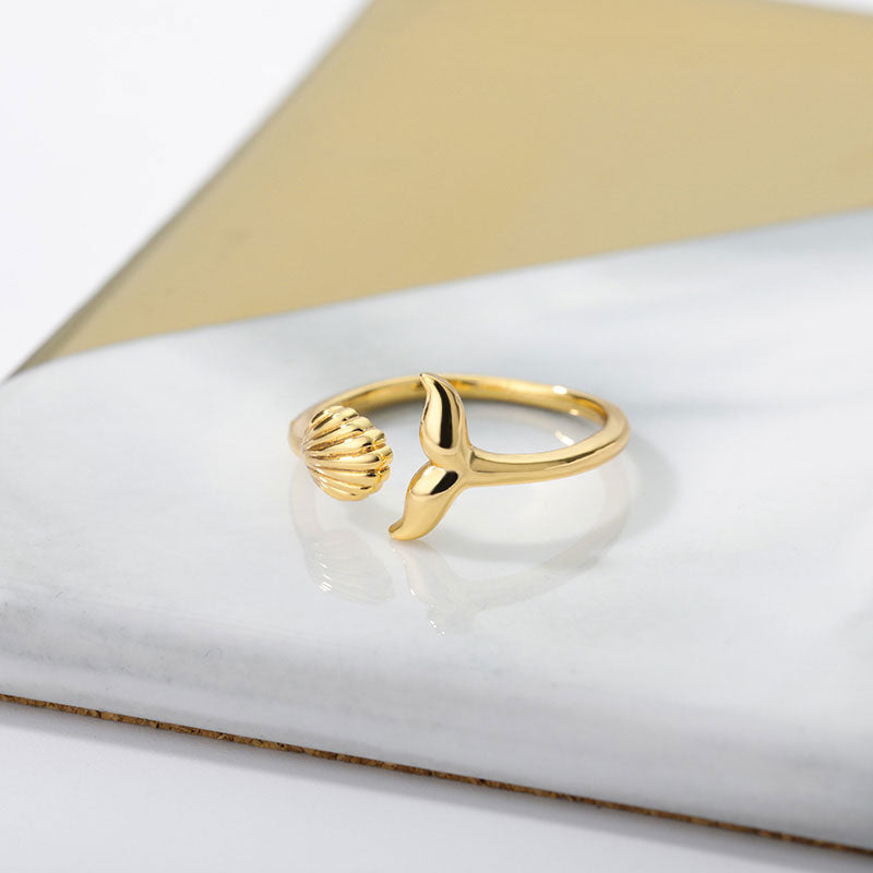 Billede af Shell Tail Ring 18K Guldbelagt