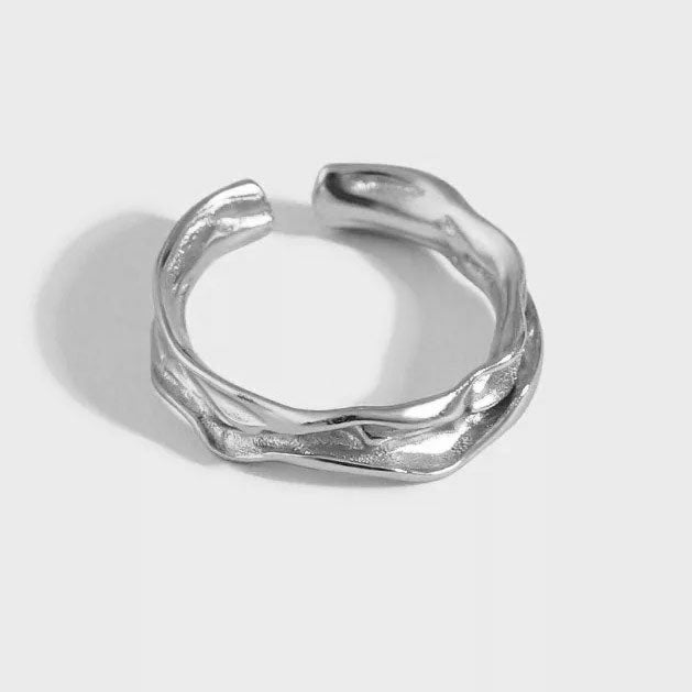 Billede af Small Melted Ring 925 Sølv