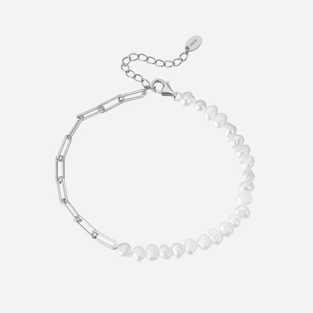 Se Freshwater Pearl Chain Armbånd 925 Sølv hos Callisto Jewellery