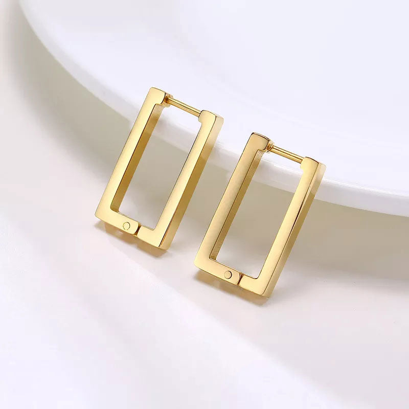 Billede af Small Rectangle Hoops 18K Guldbelagt