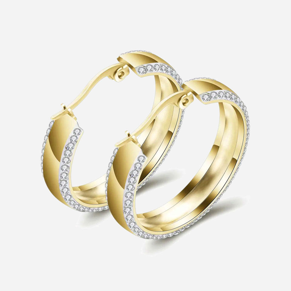 Billede af Zirkonia Creole Hoops 18K Guldbelagt