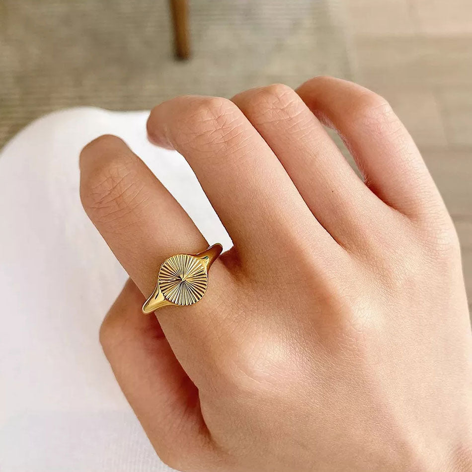 Billede af Sunburst Ring 18K Guldbelagt