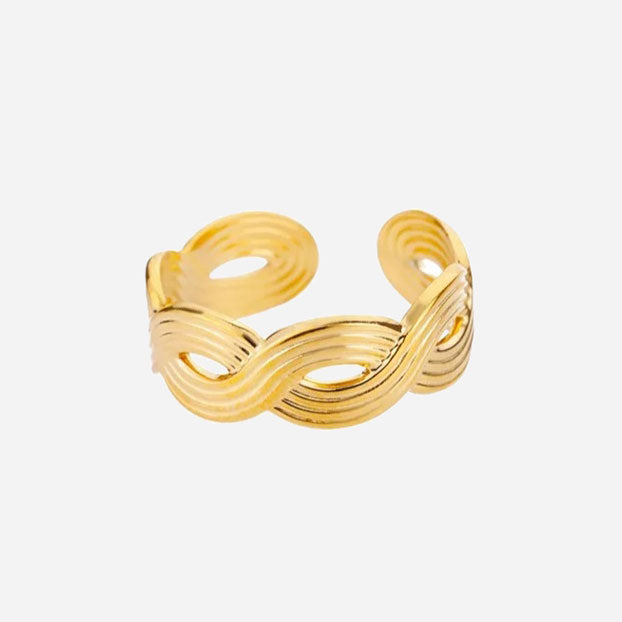 Billede af Braided Texture Ring 18K Guldbelagt