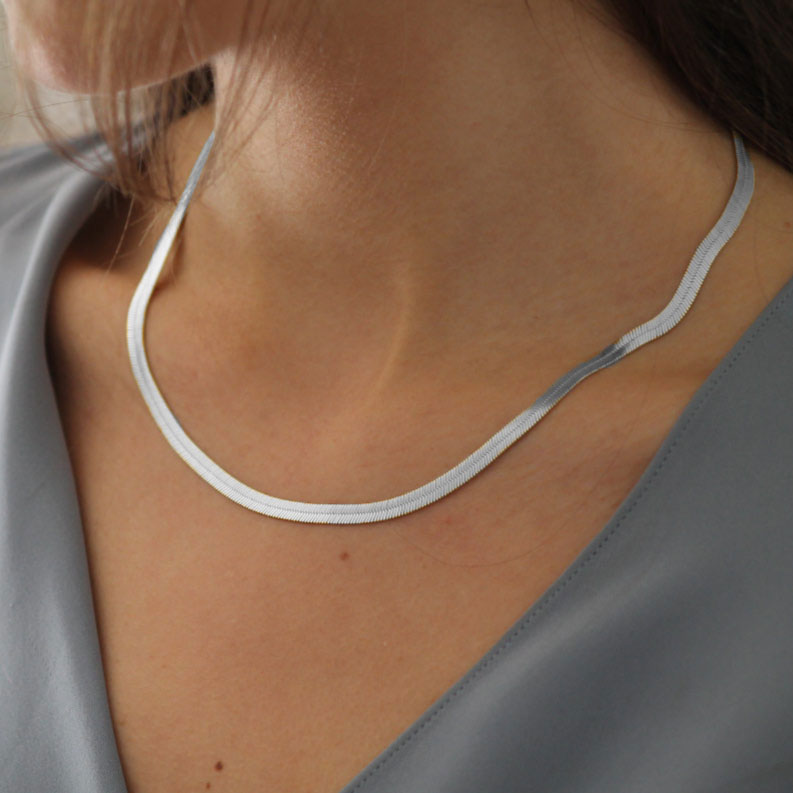 Billede af Flad Slange Choker 4mm