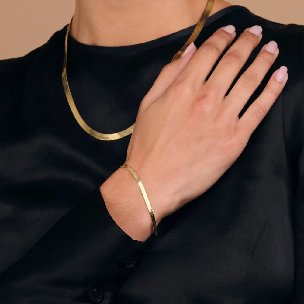 Billede af Slange Choker + Armbånd Gavesæt 18K Guldbelagt