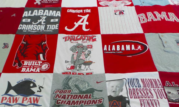 Alabama t-shirt quilt blanket from Project Repat 
