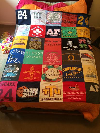 Delta Gamma Sorority T-Shirt Quilt - Project Repat T Shirt Quilts