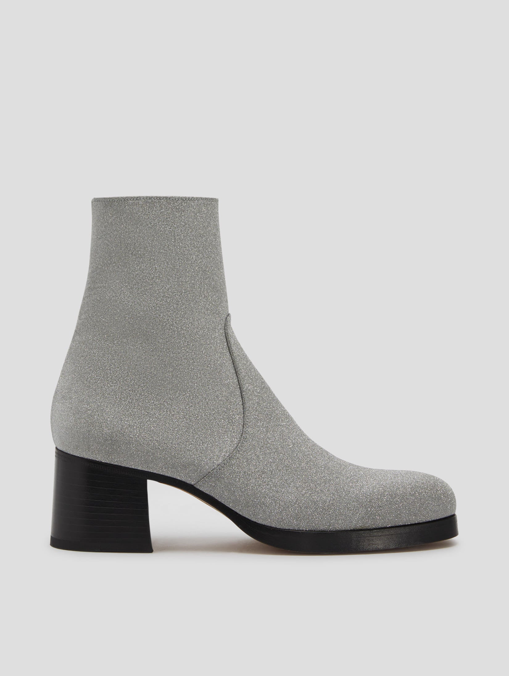 RAOUL 70MM PLATFORM BOOT IN GLITTER SILVER