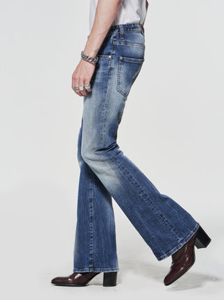 Bell bottom jeans with the gavri . Black colour Bell bottom . Jeans black.  Jeans