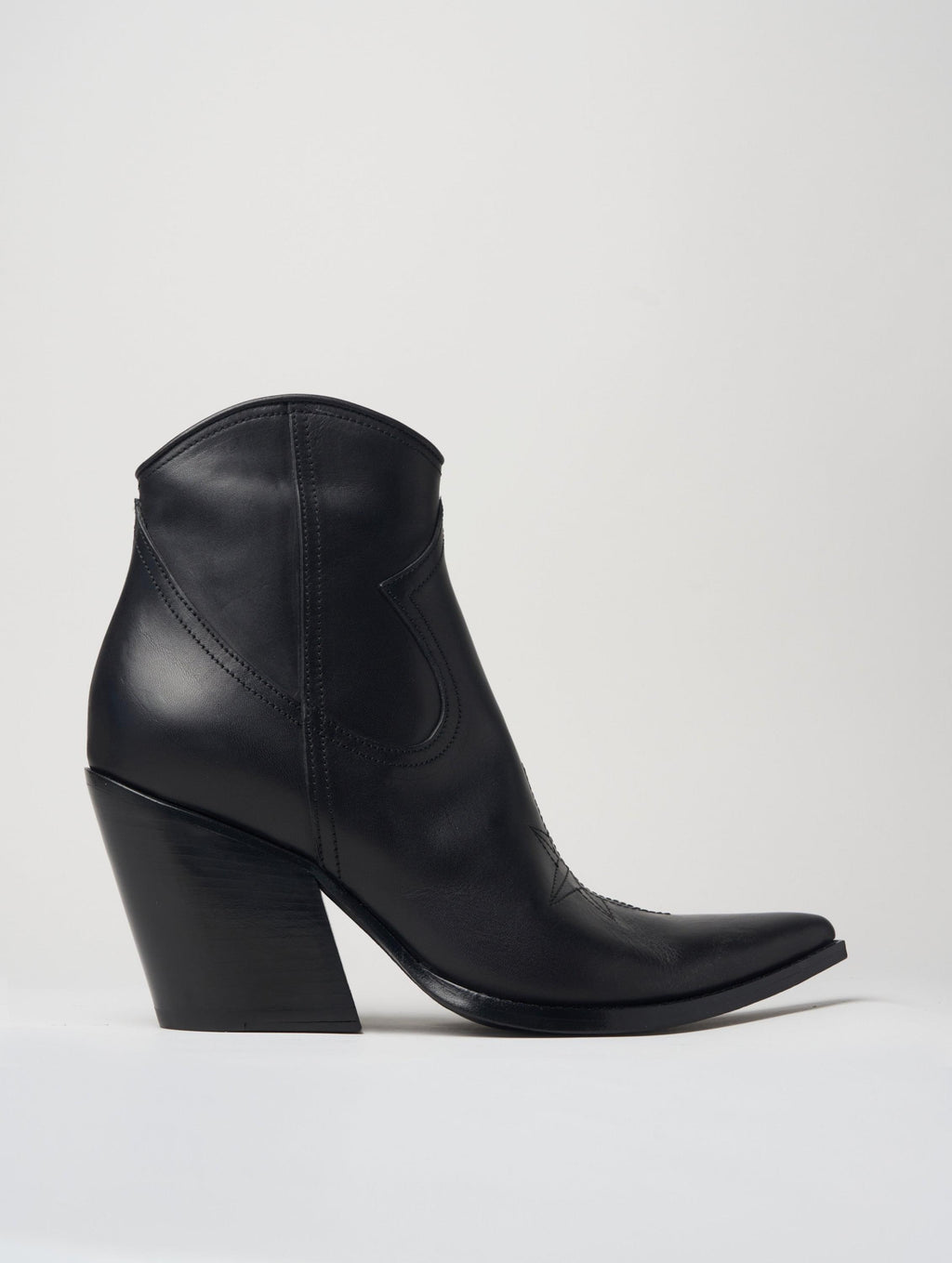 ALISON 80MM ANKLE BOOT IN BLACK VACCHETTA LEATHER - Woman – ALESSANDRO ...