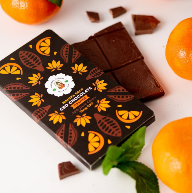 Bar of Cheerful Buddha's CBD Orange Chocolate 