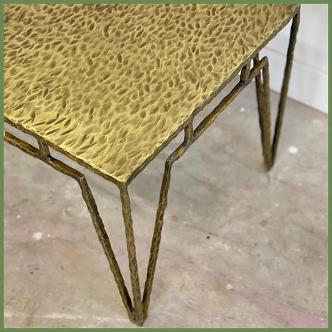 Corbin Cruise Gouged Brass Coffee Table