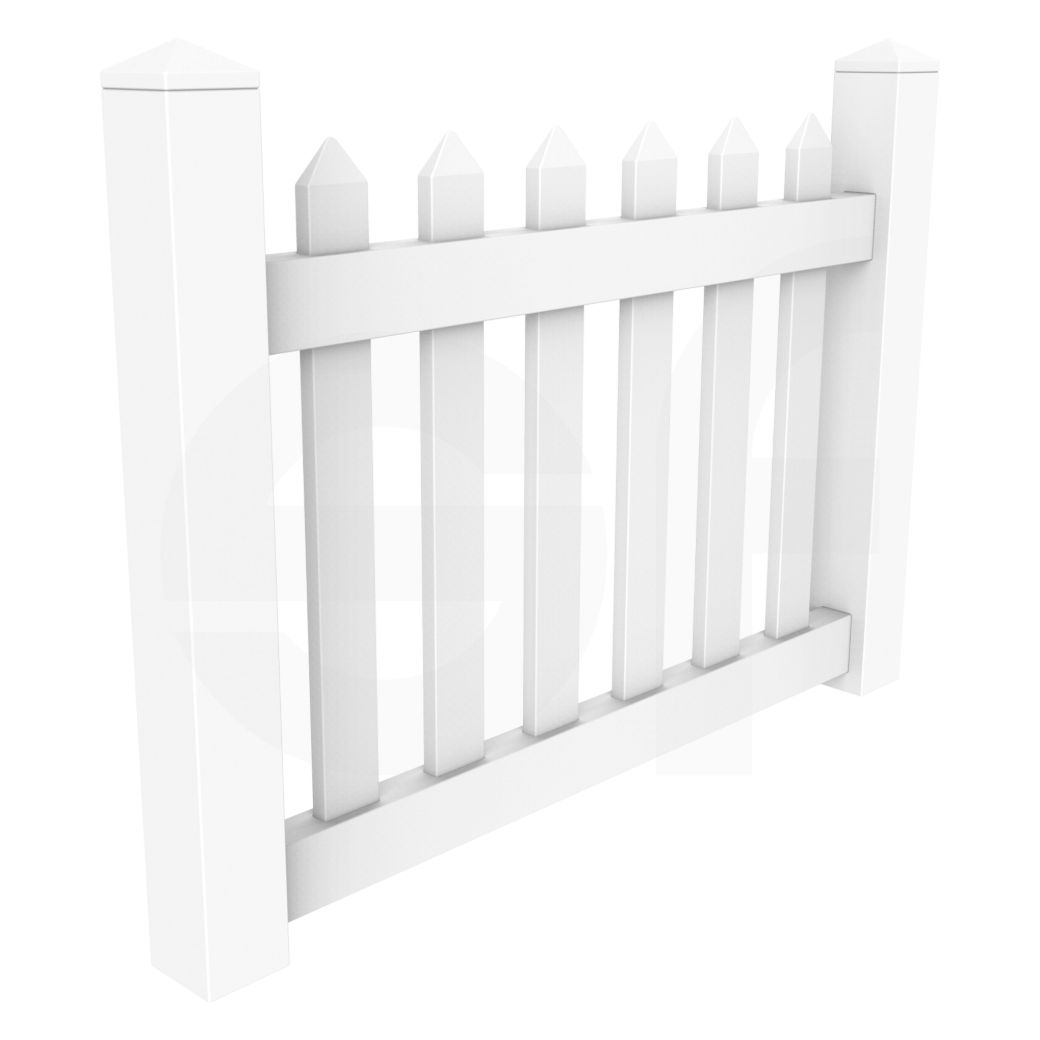 Straight 3 4 5 Ft W X 3 Ft H White Vinyl Picket Fence Gate Simplefencing Co Uk