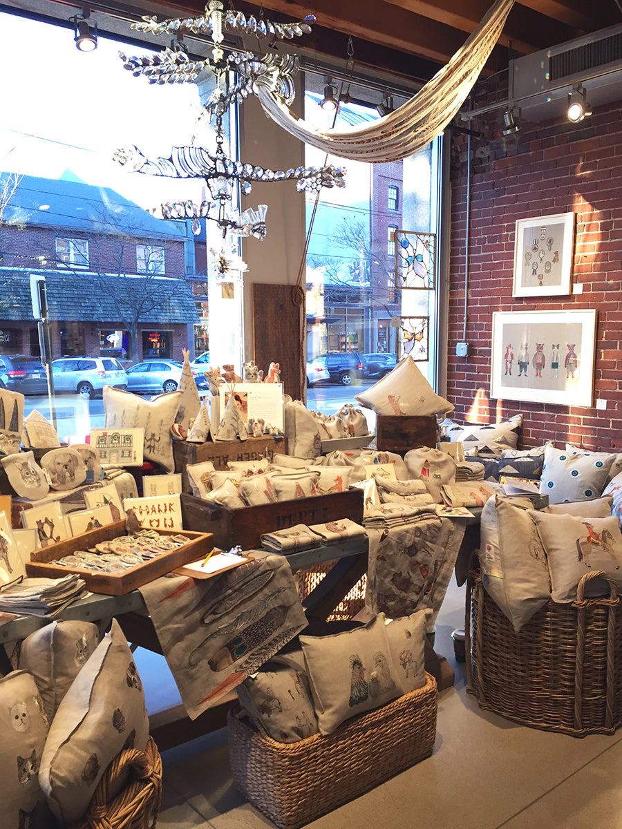 Interior of home decor and gift store K Collette in Portland, Maine.