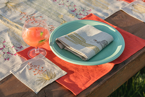 Summer Icon Linen Dinner Napkins, Set of 4