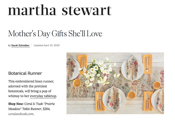 Coral & Tusk Table Runner Mother's Day Gifts She'll Love