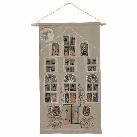 Coral and Tusk embroidered Haunted House Halloween Advent Calendar.