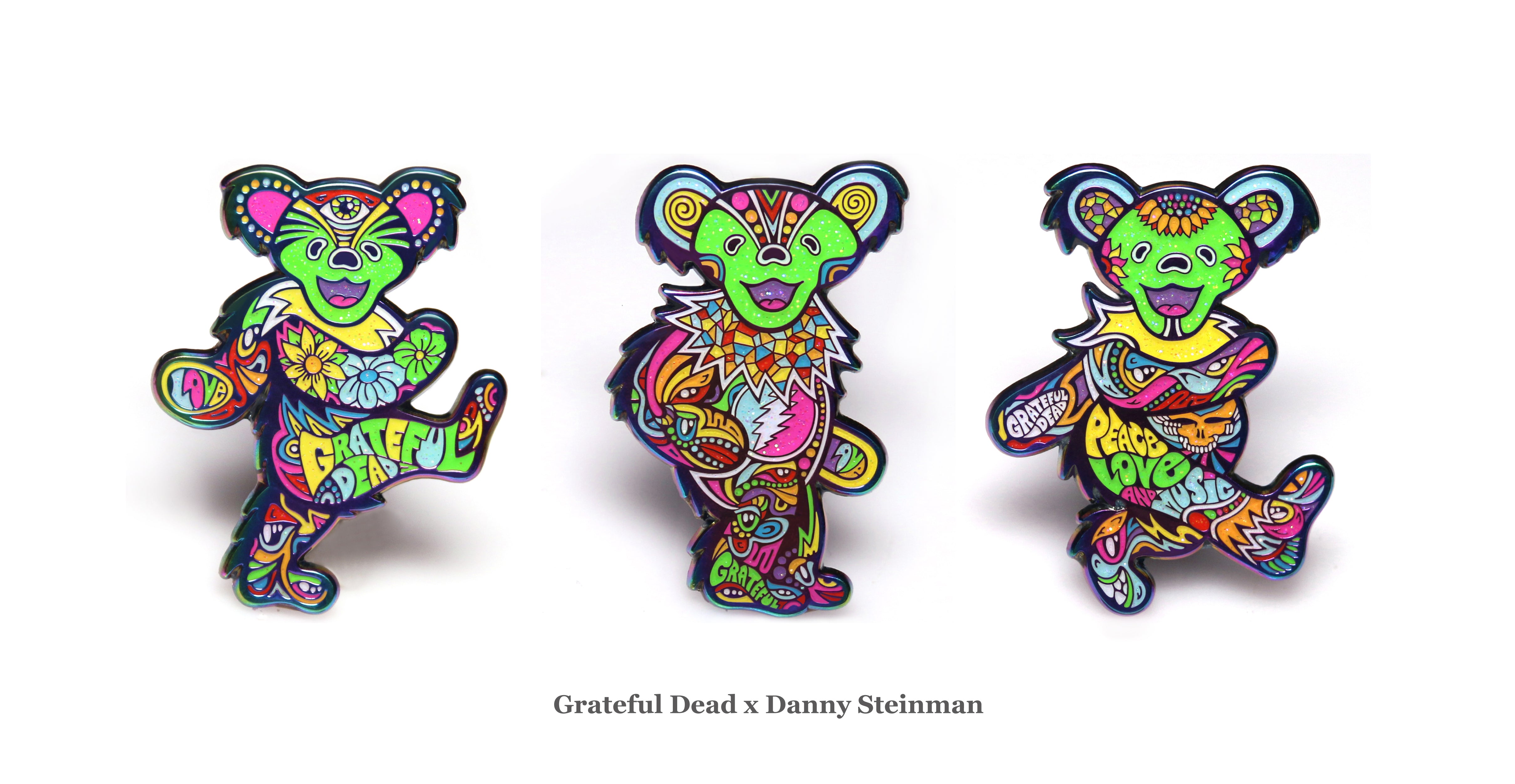 Danny Steinman "Grateful Dead Resident Bears" Double Rainbow Three Pack