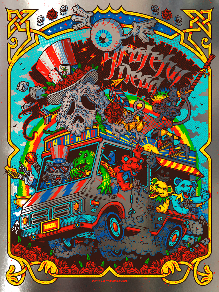 GRATEFUL DEAD: Dancing Bear Vinyl Figures + New Screen Print by Juanpa –  Bottleneck Gallery