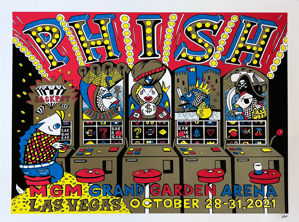 PHISH LAS VEGAS, SHIRTS, STATUES & TOTES by Jim Pollock On Sale IN