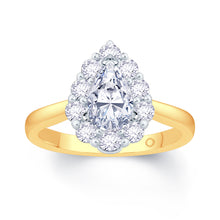 Load image into Gallery viewer, 18ct Yellow Gold Pear &amp; Halo Diamond Ring 0.85ct Media 1 of 5