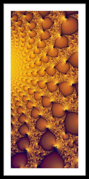Fractal Artwork Golden And Yellow Abstract - Framed Print