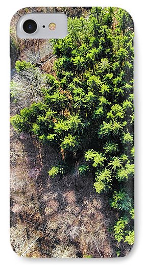 Green Trees In Brown Forest Aerial View - Phone Case