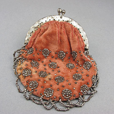 antique beaded purse cut steel pink – GoodOldBeads