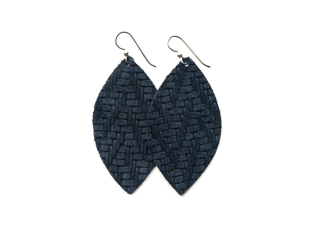 chevron leather earrings