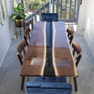 Live Edge Wood River Dining Table