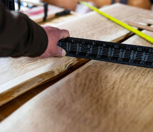 Woodworking on live edge bar top