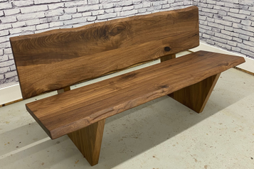A Solid Walnut wood bench 
