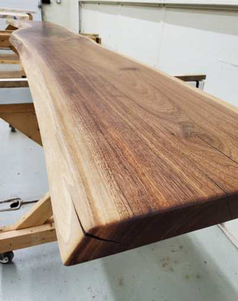 Curly Walnut Wood Slab. 12 Foot Walnut Wood Slab. Long Wood Slab