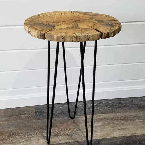 Live Edge Wood End Table