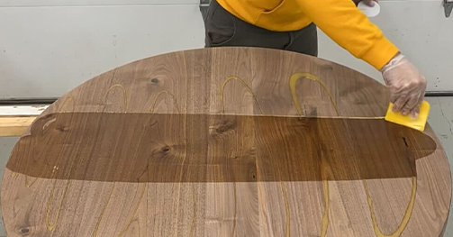 Professional Grade Sanding & Application of Commercial Grade Satin Lacquer or Rubio Monocoat Oil Finish to Live Edge Wood Table Top