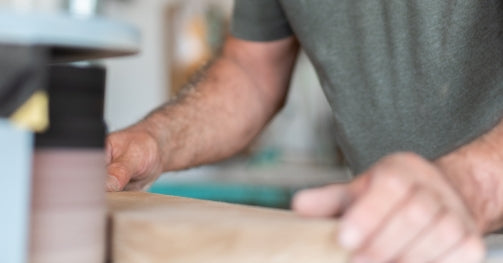 Sanding black walnut slab