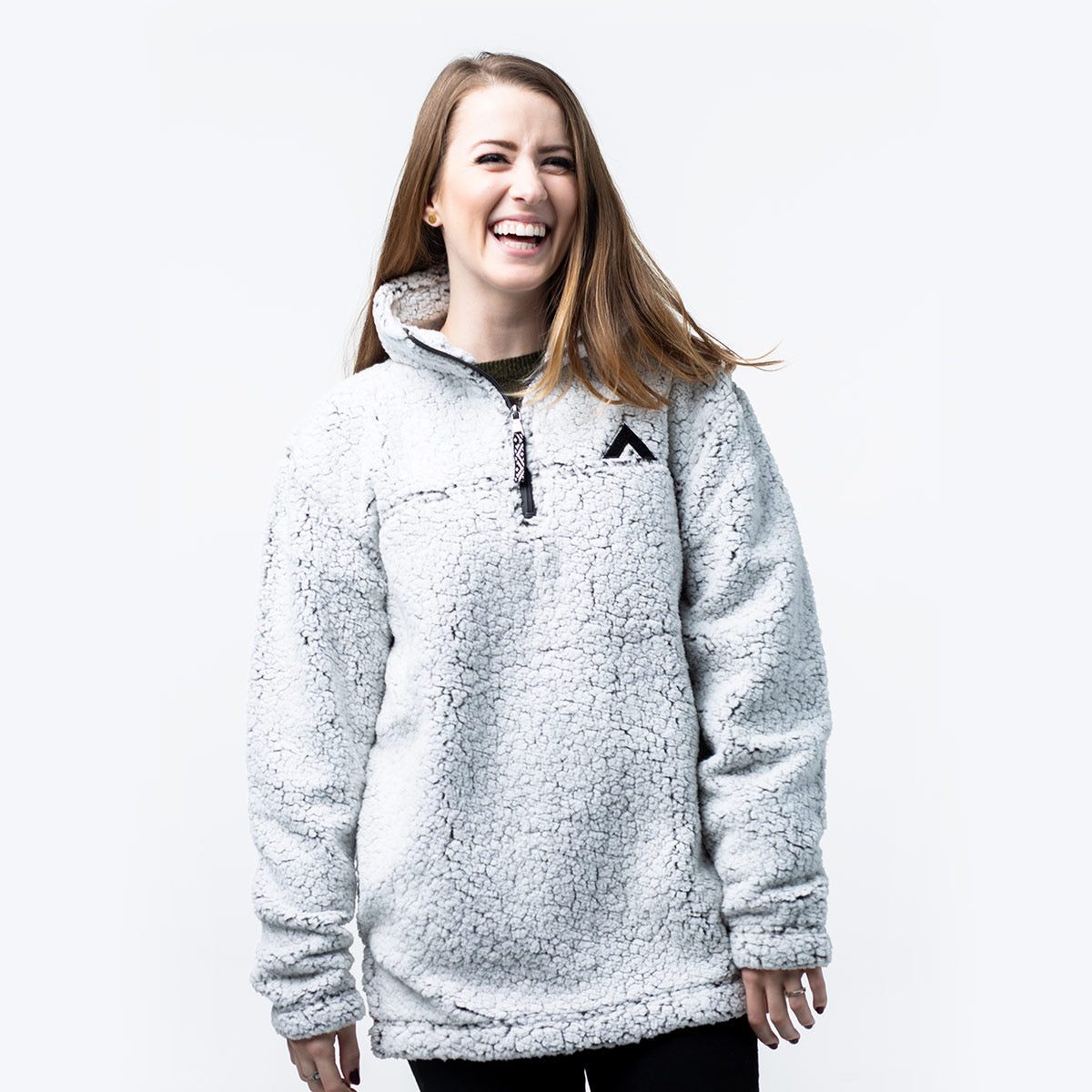 sherpa embroidered pullover