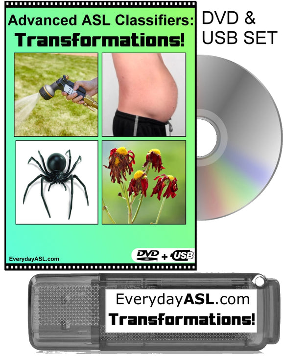 New Advanced Asl Classifiers Transformations Dvd Usb Set Everyday Asl University 2148