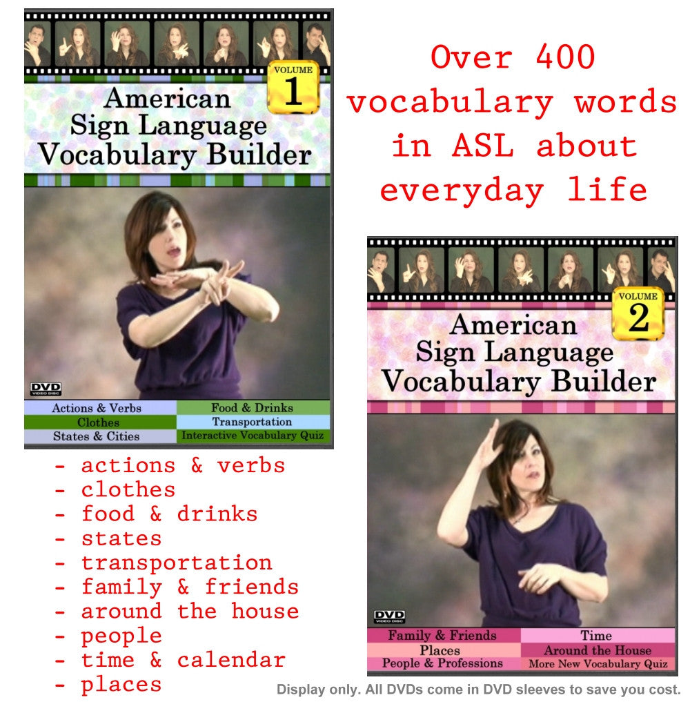 American Sign Language Vocabulary Builder Vol 1 2 2 Dvd Set Everyday Asl University 5545