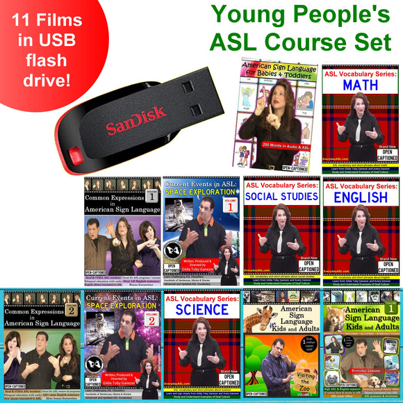 Young Peoples Asl Course Set Usb Flash Drive Stick Free Sandh Everyday Asl University 1576