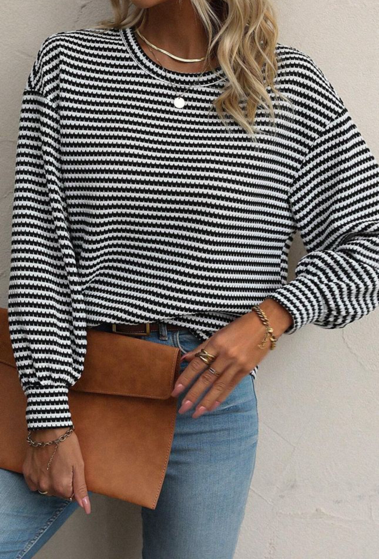 Can’t Stop It Striped Puff Sleeve Top Preorder